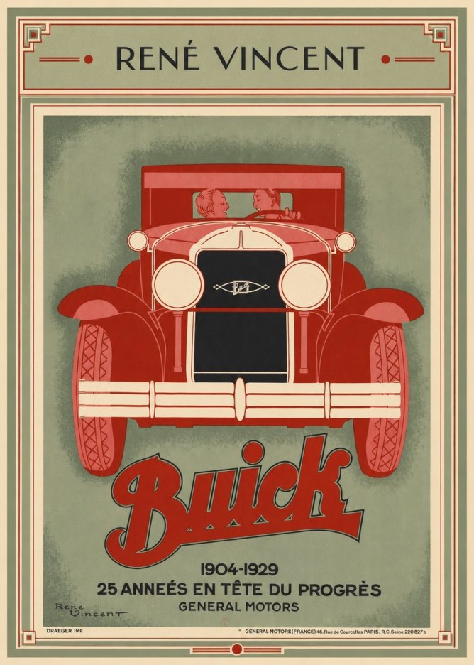 René Vincent Buick - 25 Années En Tête Du Progrès No1 - Poster