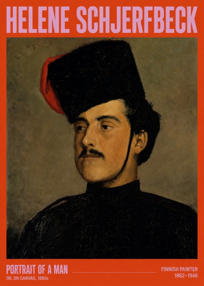 Helene Schjerfbeck Portrait of a Man II No2 - Poster