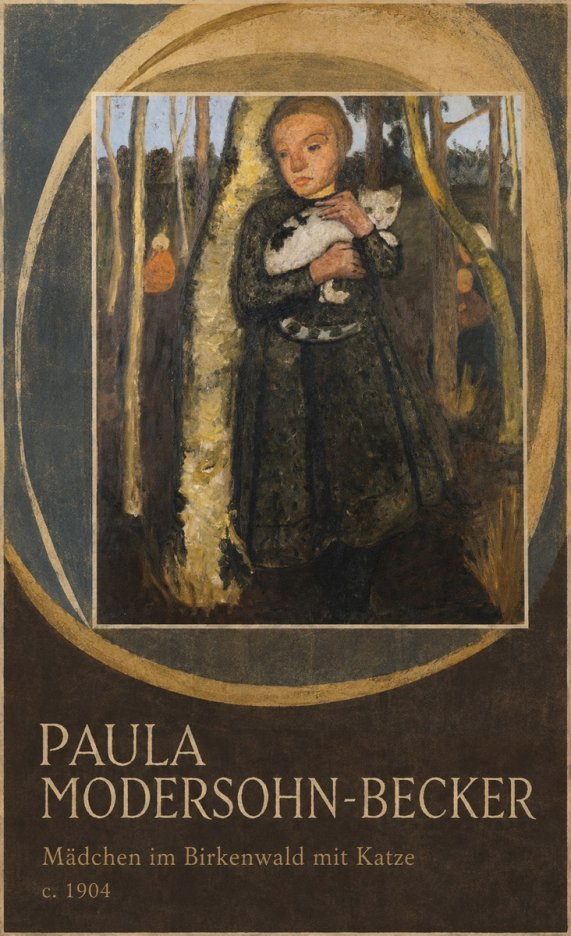 Paula Modersohn-Becker Mädchen Im Birkenwald Mit Katze No5 - Poster