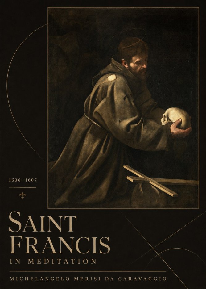 Michelangelo Merisi da Caravaggio Saint Francis in Meditation I No3 - Poster