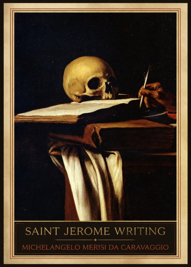 Michelangelo Merisi da Caravaggio Saint Jerome Writing III No1 - Poster