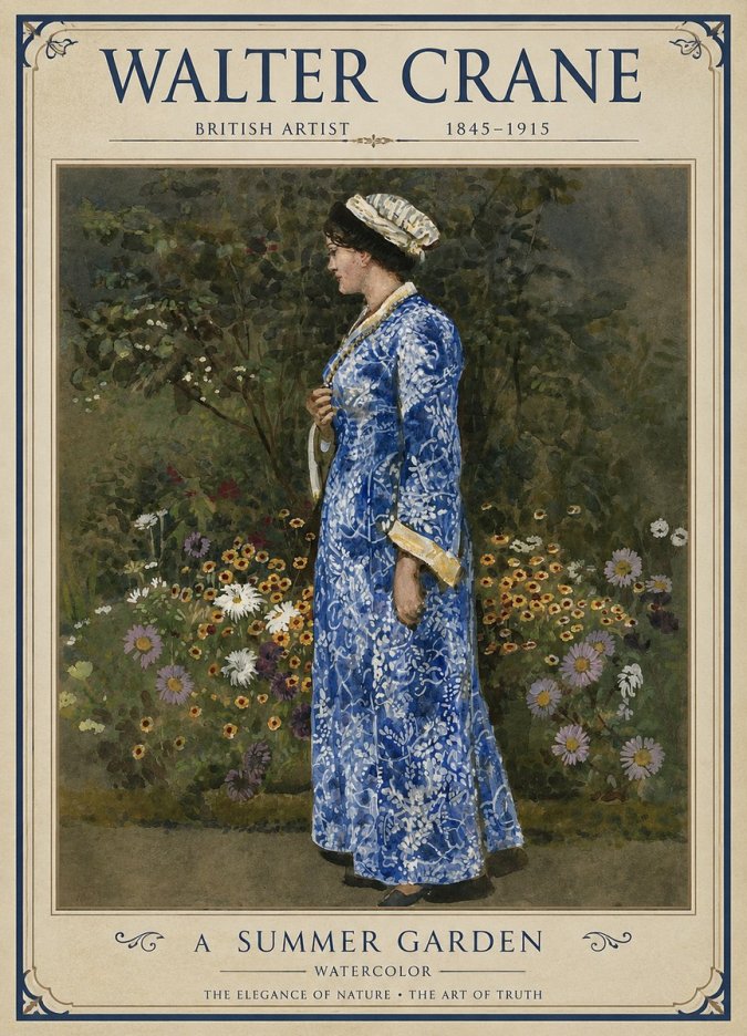 Walter Crane A Summer Garden No1 - Poster