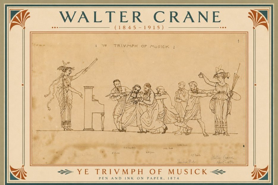 Walter Crane Ye Triumph of Musick No6 - Poster
