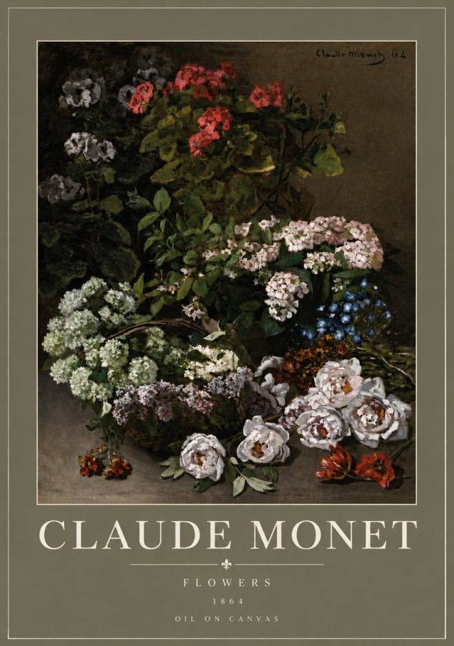 Monet Flowers No4 - Poster