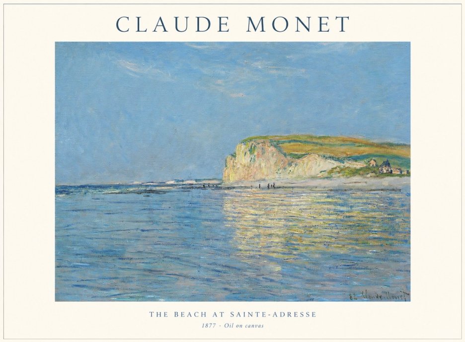 Monet The Beach at Sainte-adresse III No1 - Poster