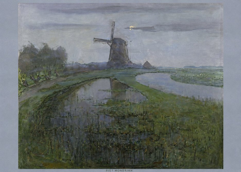 Piet Mondrian Windmill by the Water II No6 - Poster