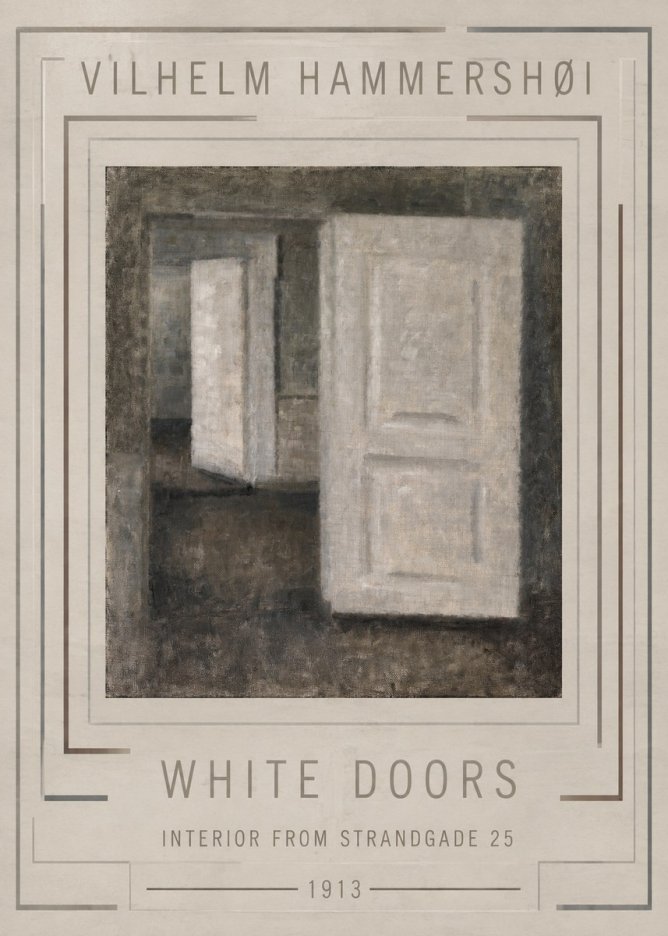 Vilhelm Hammershøi White Doors No6 - Poster
