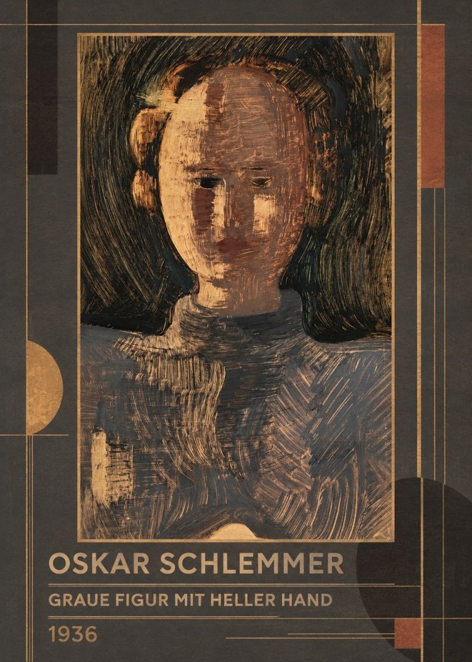 Oskar Schlemmer Graue Figur Mit Heller Hand No1 - Poster