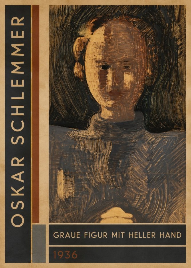 Oskar Schlemmer Graue Figur Mit Heller Hand No2 - Poster