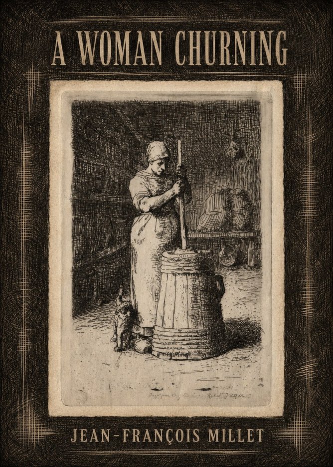 Jean-François Millet A Woman Churning No4 - Poster