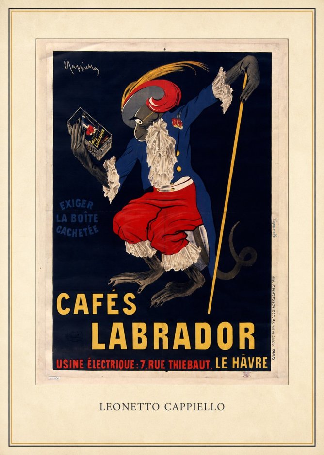 Leonetto Cappiello Cafés Labrador No4 - Poster