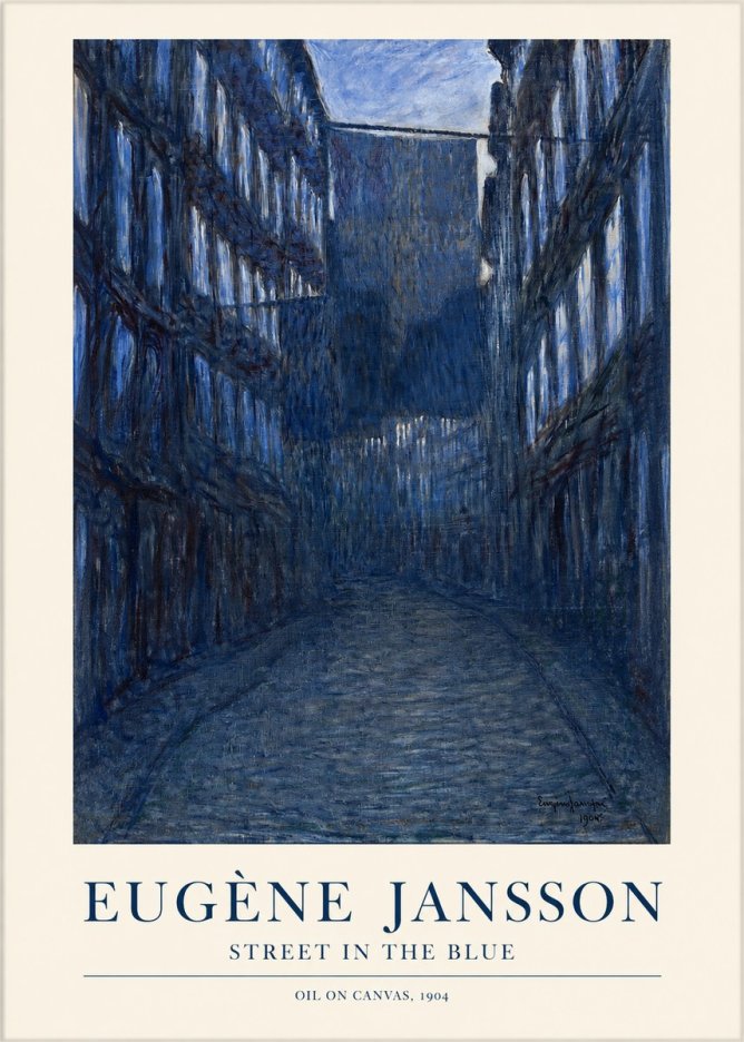 Eugène Jansson Street in the Blue No1 - Poster