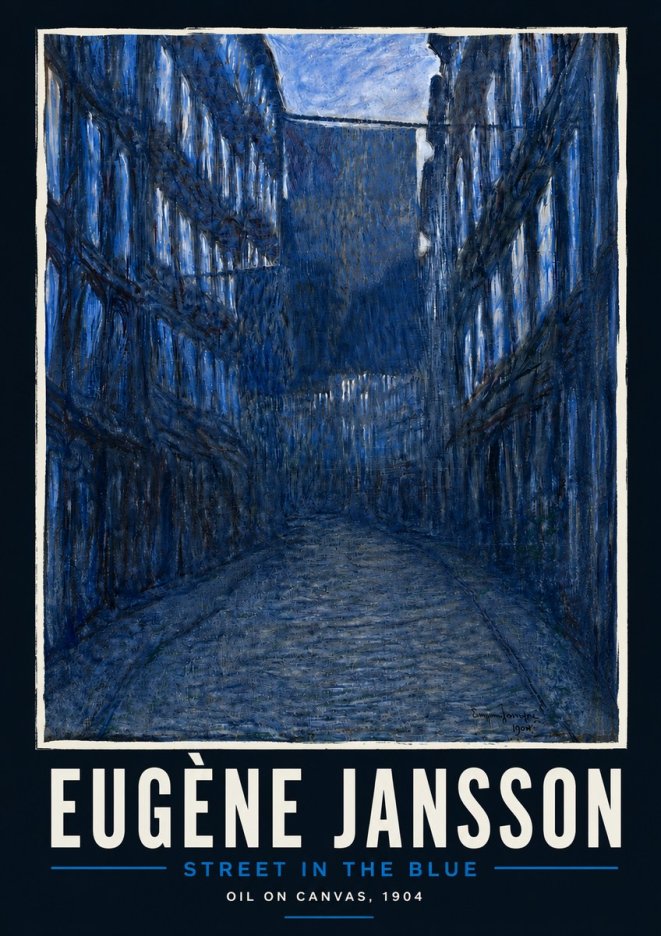 Eugène Jansson Street in the Blue No4 - Poster