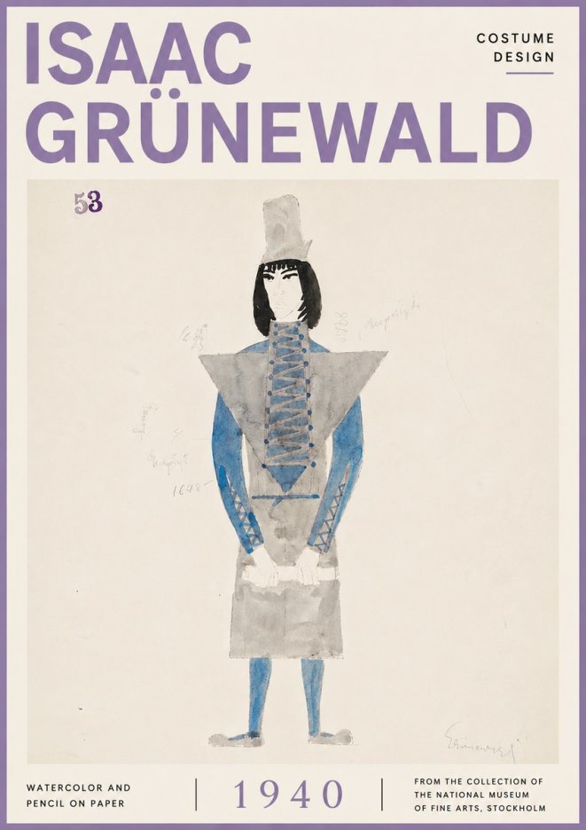 Isaac Grünewald Costume Design X No6 - Poster