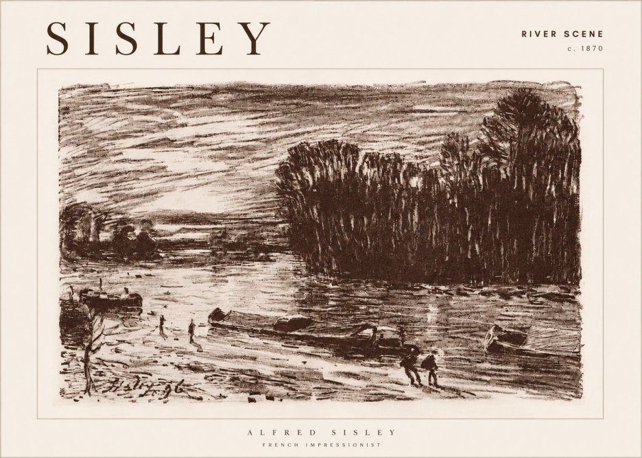 Sisley River Scene No4 - Poster