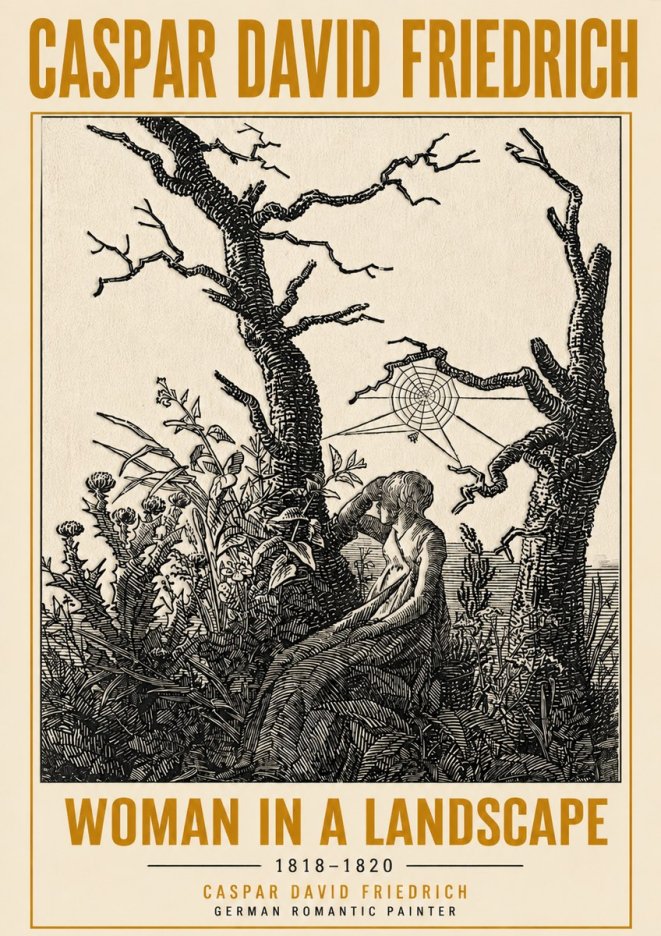 Caspar David Friedrich Woman in a Landscape No6 - Poster