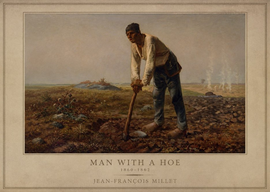 Jean-François Millet Man with a Hoe No1 - Poster