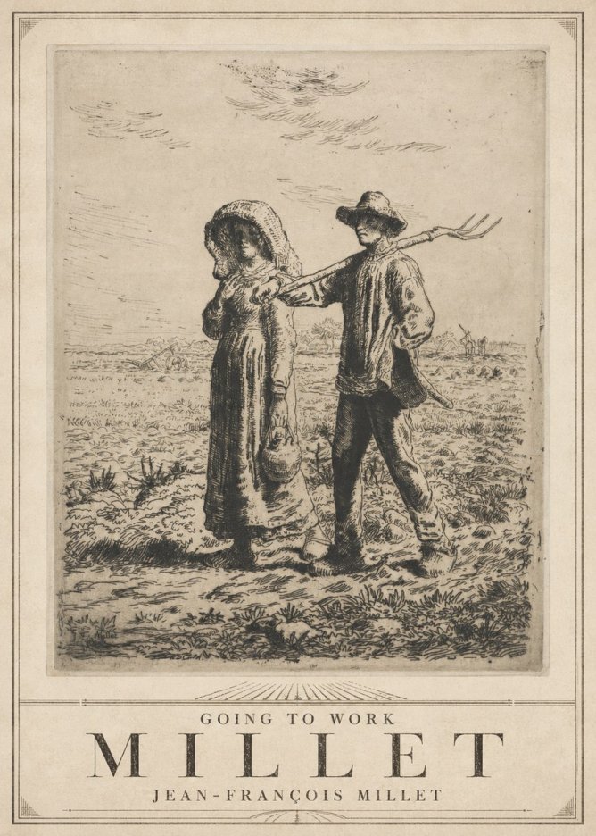 Jean-François Millet Going to Work No3 - Poster