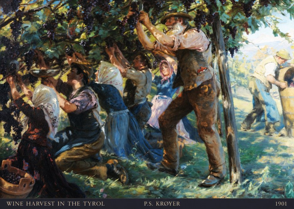 P.S. Krøyer Wine Harvest in the Tyrol No6 - Poster