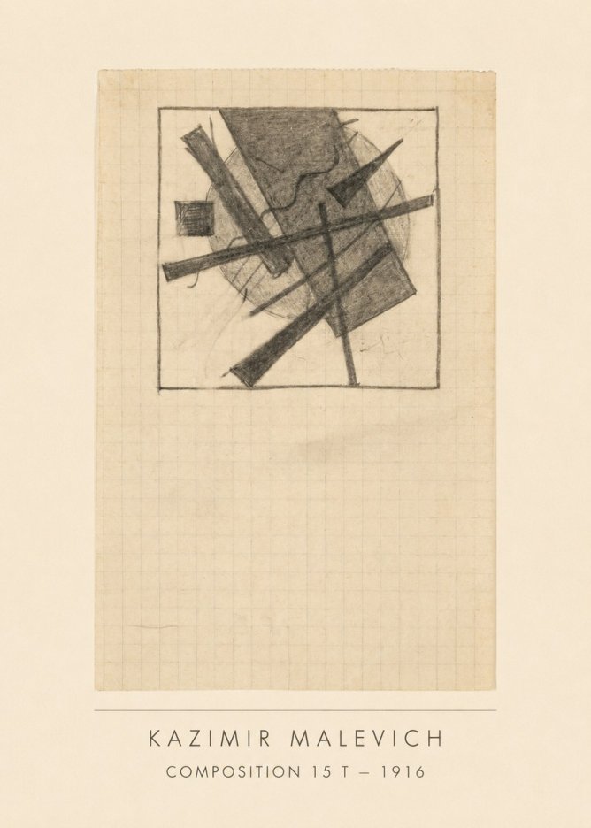 Kazimir Malevich Composition 15 T - 1916 No3 - Poster