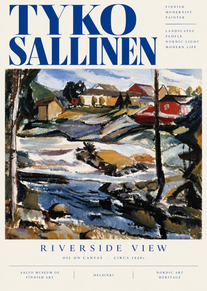 Tyko Sallinen Riverside View No5 - Poster