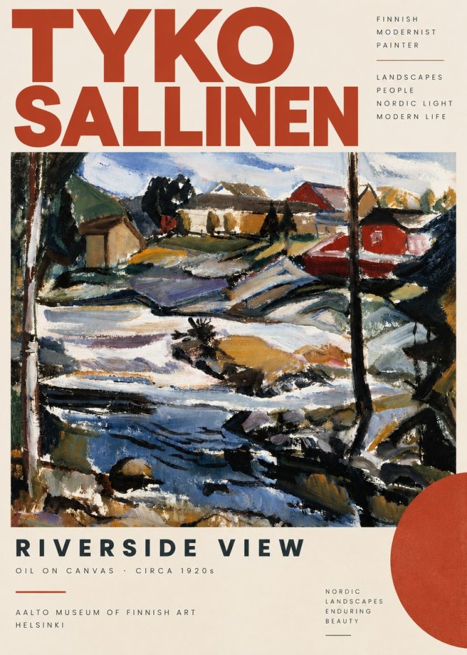 Tyko Sallinen Riverside View No6 - Poster