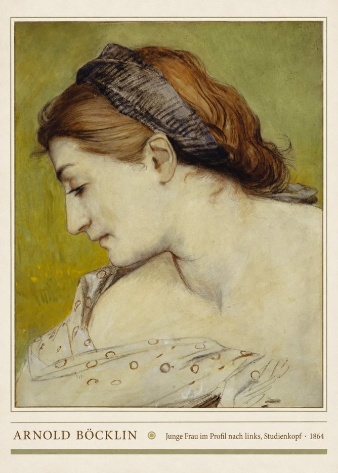 Arnold Böcklin Junge Frau Im Profil Nach Links, Studienkopf No4 - Poster