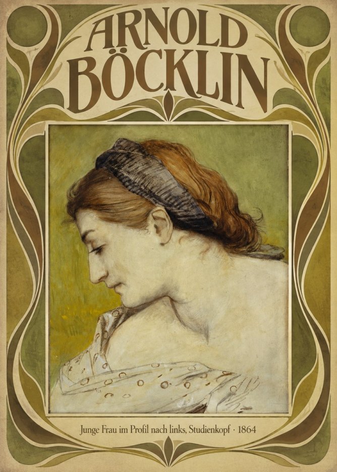 Arnold Böcklin Junge Frau Im Profil Nach Links, Studienkopf No6 - Poster