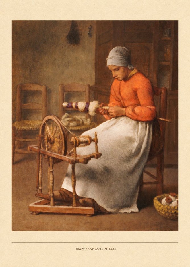 Jean-François Millet Woman Spinning No5 - Poster