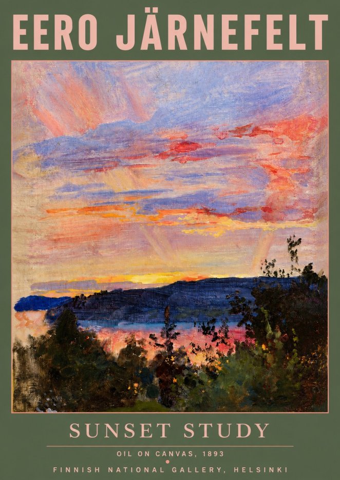 Eero Järnefelt Sunset Study No4 - Poster