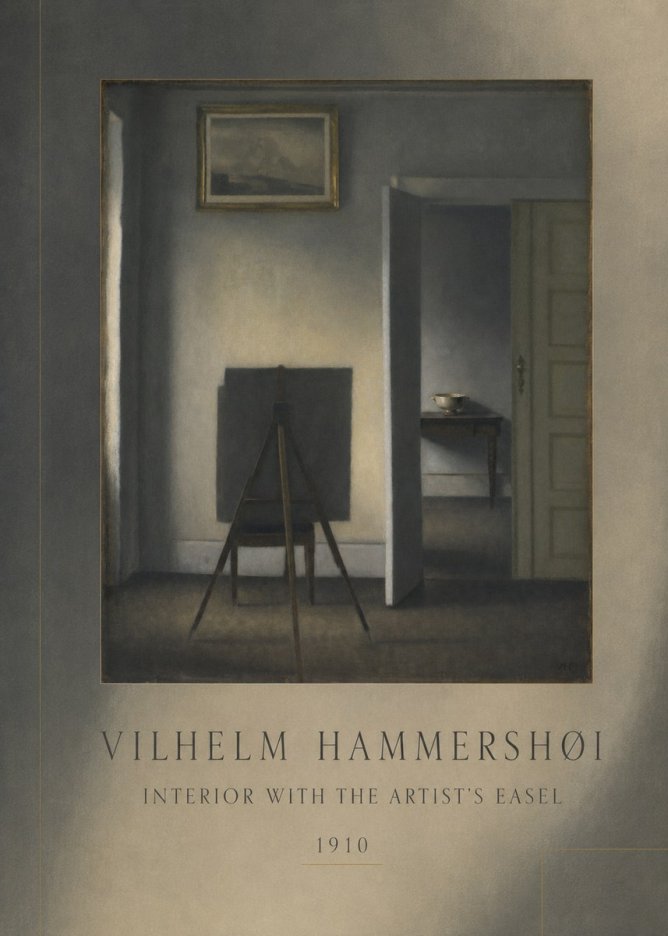 Vilhelm Hammershøi Interior with the Artist's Easel II No5 - Poster