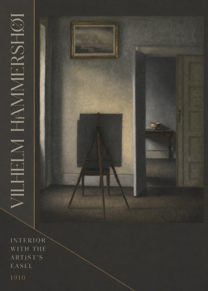 Vilhelm Hammershøi Interior with the Artist's Easel II No6 - Poster
