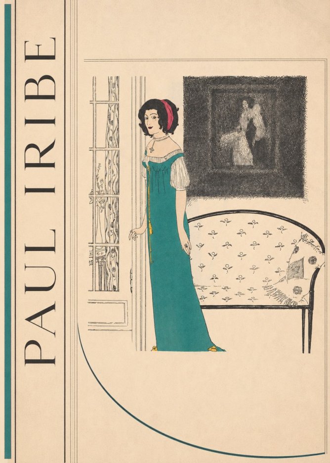 Paul Iribe Woman in Teal Gown No2 - Poster