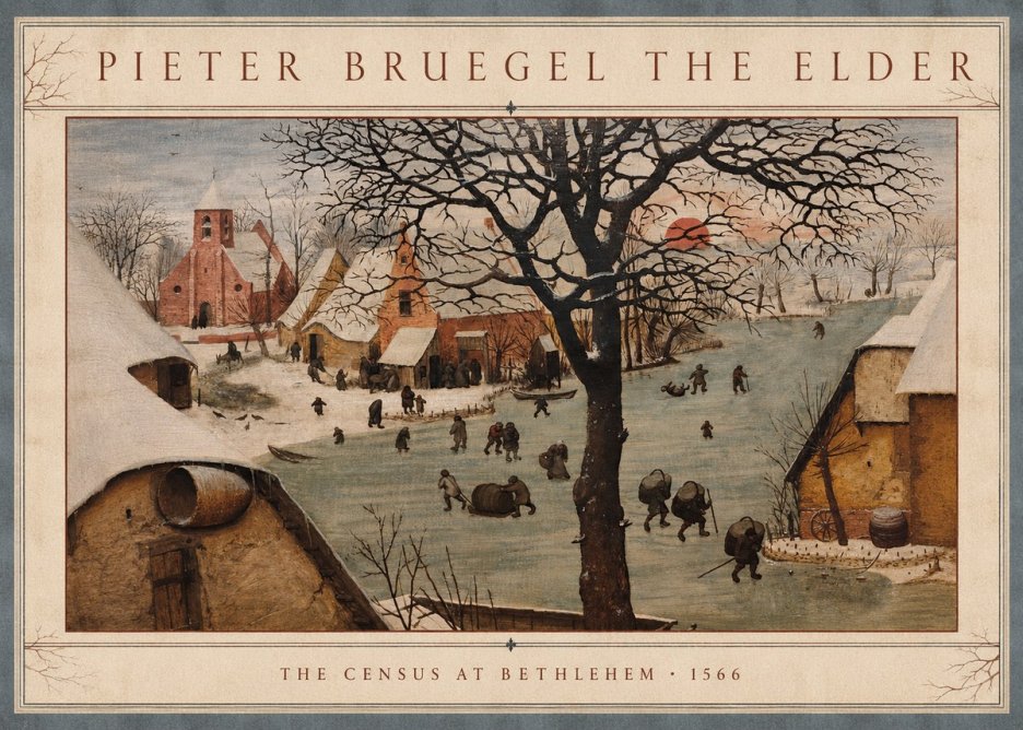 Pieter Bruegel The Census at Bethlehem V No3 - Poster