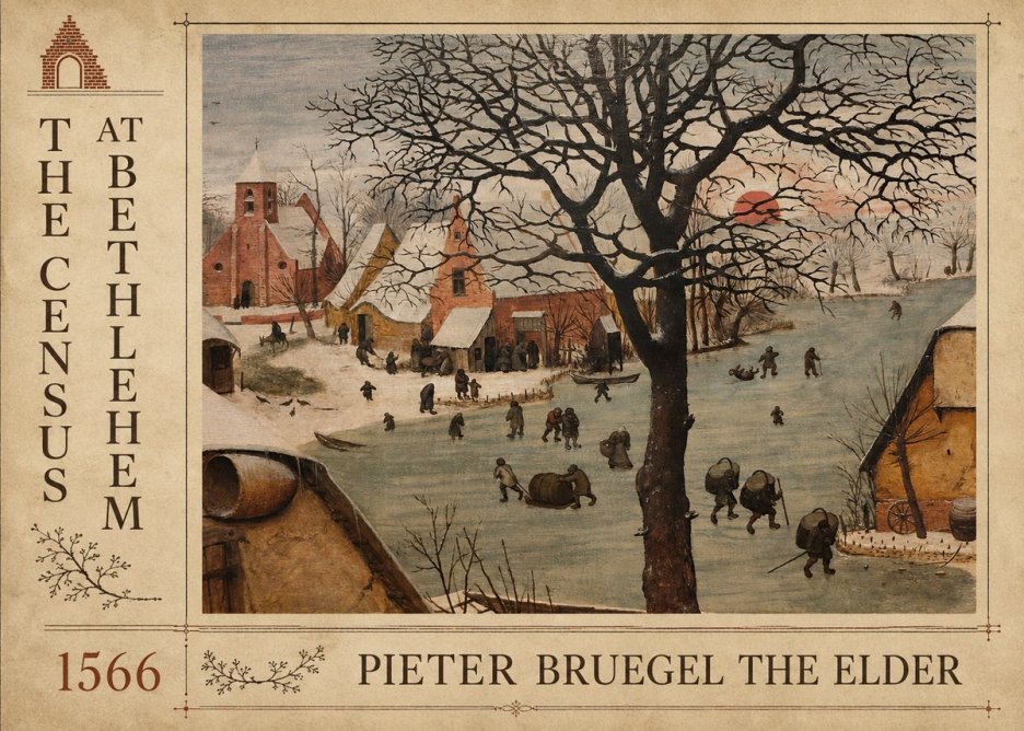 Pieter Bruegel The Census at Bethlehem V No5 - Poster