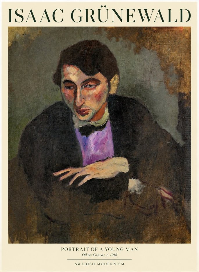 Isaac Grünewald Portrait of a Young Man No1 - Poster