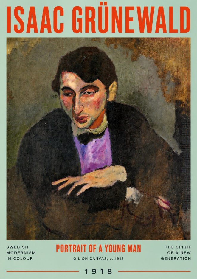 Isaac Grünewald Portrait of a Young Man No4 - Poster
