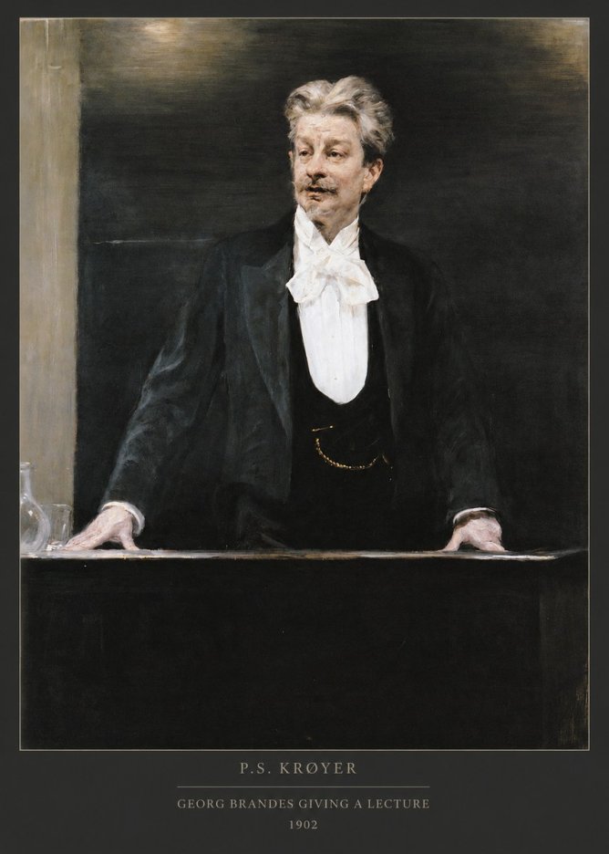 P.S. Krøyer Georg Brandes Giving a Lecture No6 - Poster