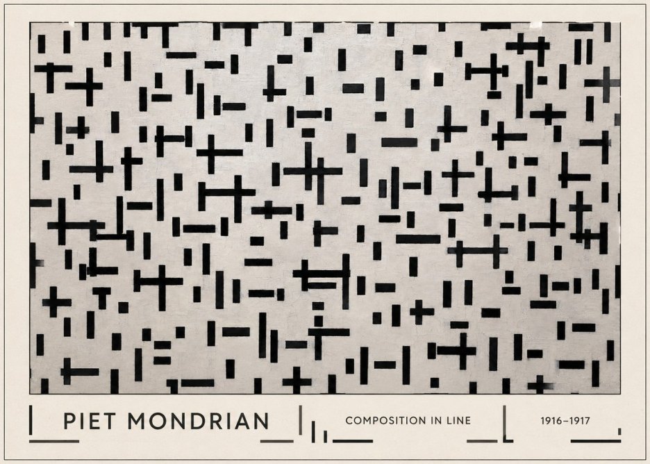 Piet Mondrian Composition in Line No1 - Poster