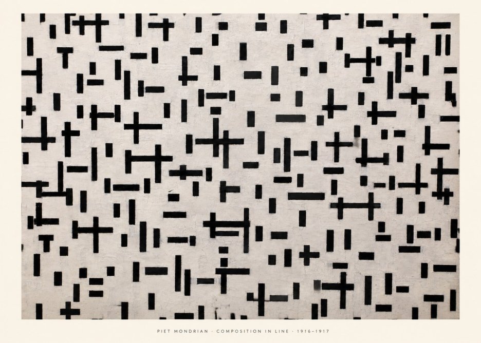 Piet Mondrian Composition in Line No5 - Poster
