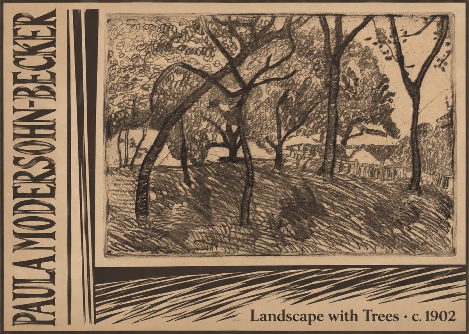 Paula Modersohn-Becker Landscape with Trees No3 - Poster