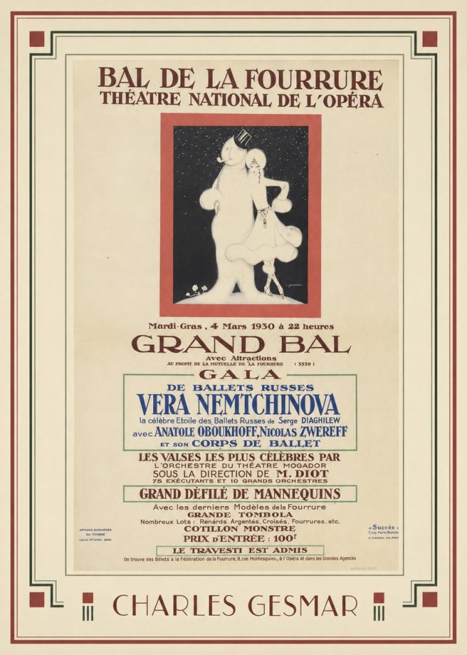 Charles Gesmar Bal De La Fourrure III No1 - Poster