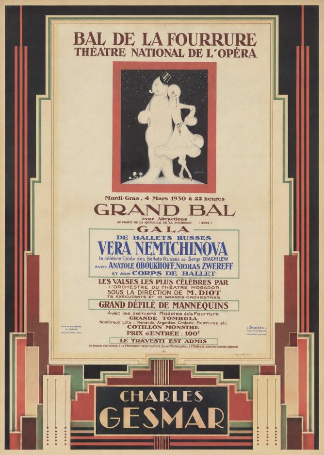 Charles Gesmar Bal De La Fourrure III No4 - Poster