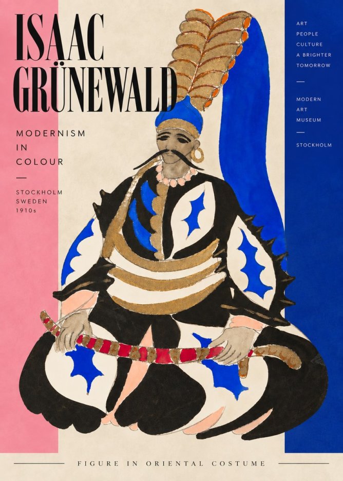 Isaac Grünewald Figure in Oriental Costume No3 - Poster