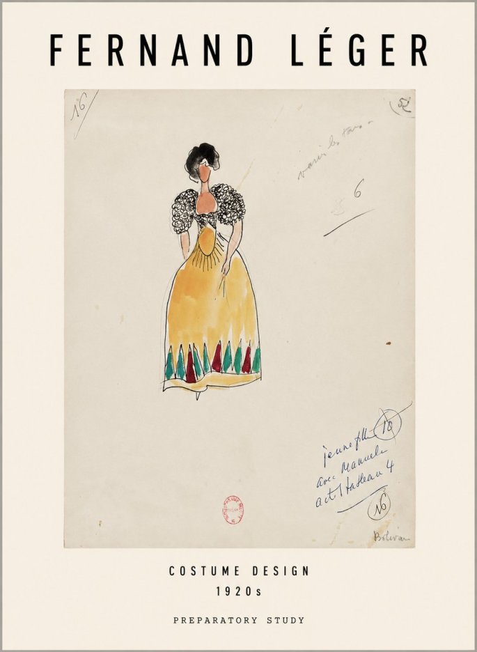 Fernand Léger Costume Design 1920S Preparatory Study No1 - Poster