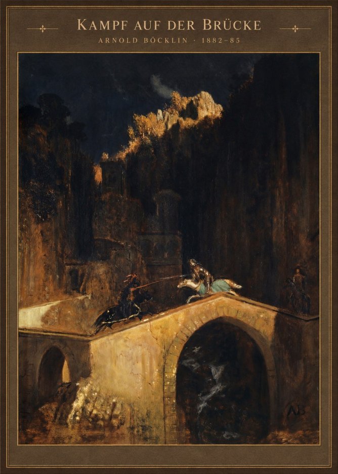 Arnold Böcklin Kampf Auf Der Brücke No4 - Poster