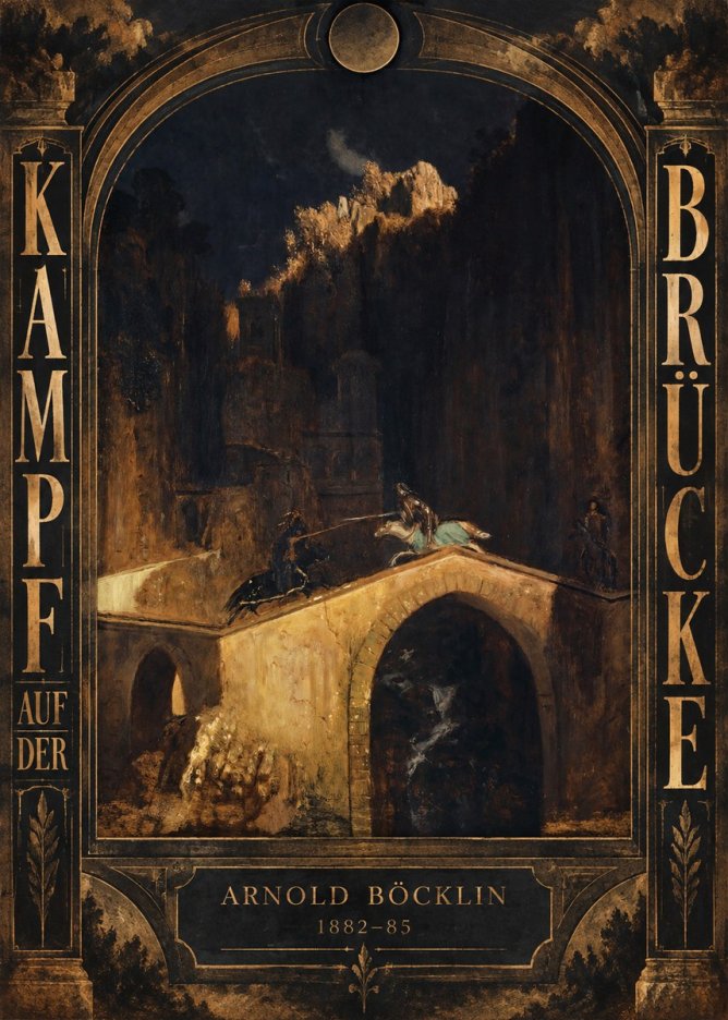 Arnold Böcklin Kampf Auf Der Brücke No6 - Poster