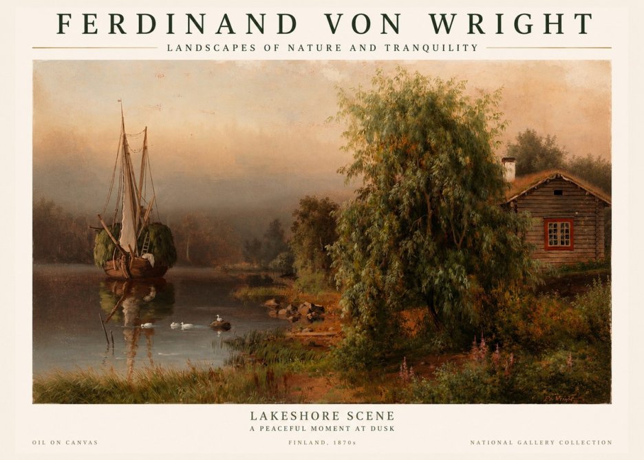 Ferdinand von Wright Lakeshore Scene No1 - Poster
