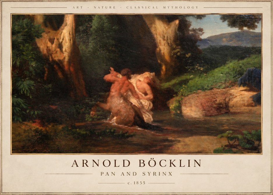 Arnold Böcklin Pan and Syrinx No4 - Poster