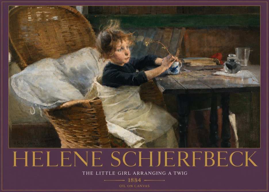 Helene Schjerfbeck The Little Girl Arranging a Twig No4 - Poster